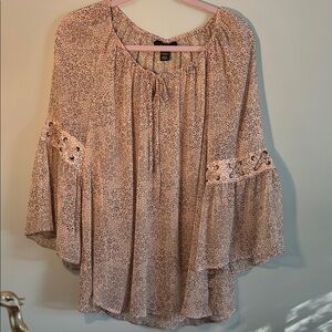 Style & Co. Women's Floral Blouse - Cream and Black